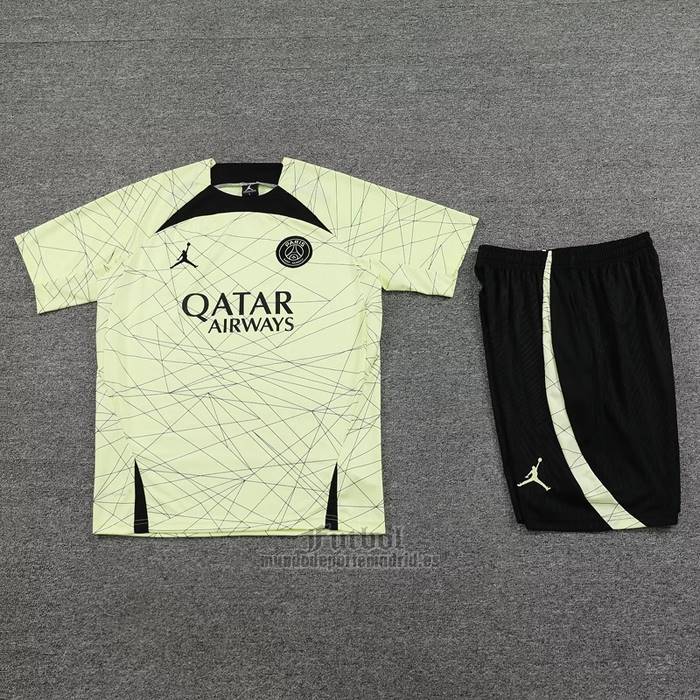 Chandal del Paris Saint-Germain Jordan Manga Corta 2023-2024 Amarillo - Pantalon Corto